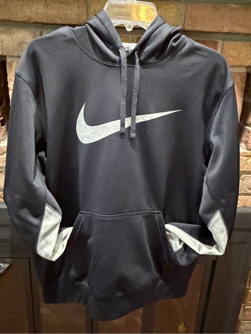 NIKE Therma-Fit Hoodie Sweatshirt M Black/Grey